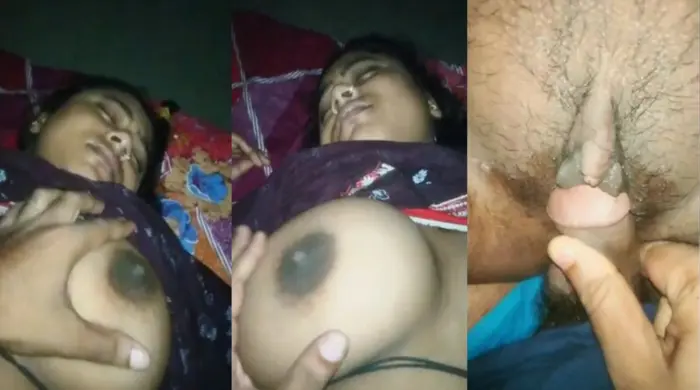 Desi Sleeping bhabhi’s Boobs Pressed and Fucked by Husband Viral Video