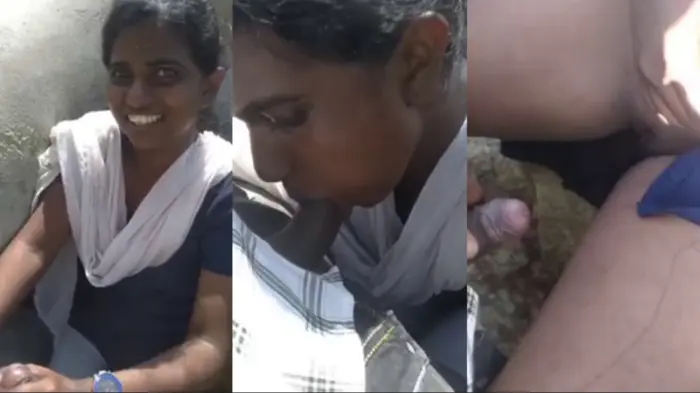 Tamil Young Dusky Girl Blowjob & Fucking Outside Viral Video